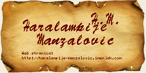 Haralampije Manzalović vizit kartica